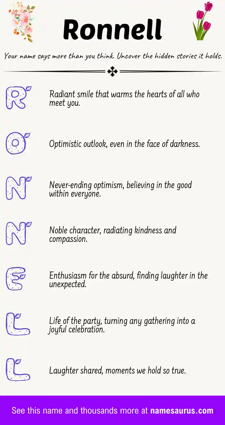 Acrostic poem about Ronnell.