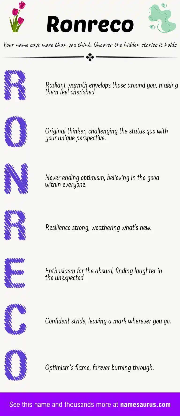 Acrostic poem about Ronreco.