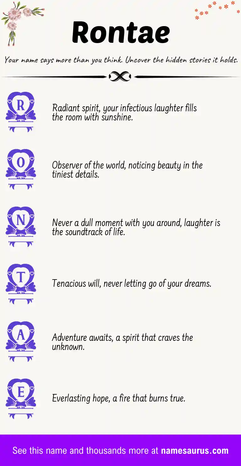 Acrostic poem about Rontae.