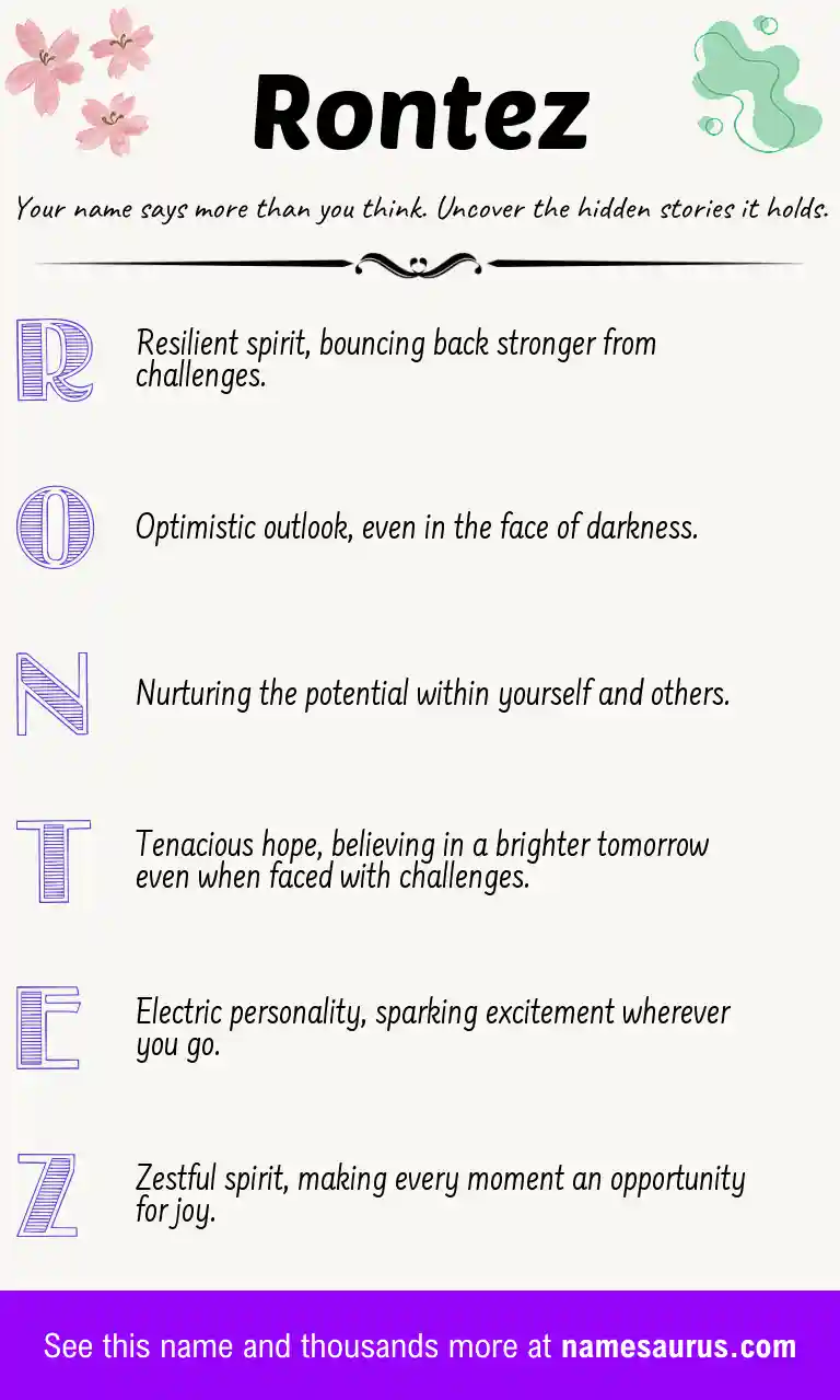 Acrostic poem about Rontez.