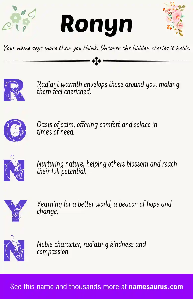 Acrostic poem about Ronyn.