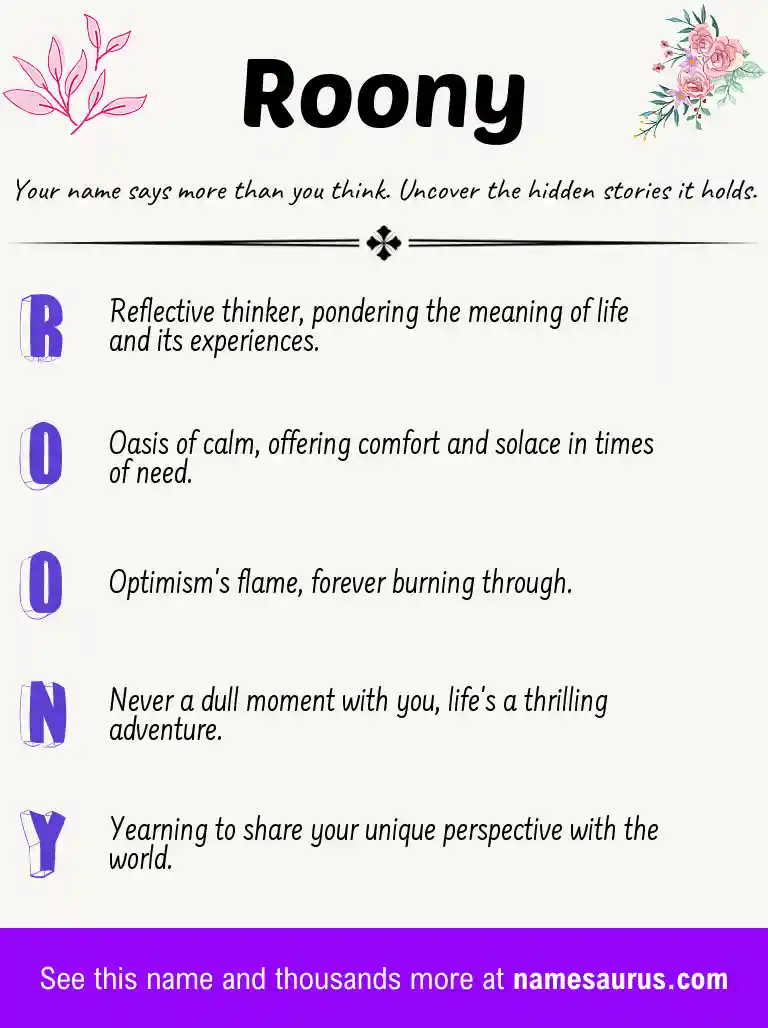 Acrostic poem about Roony.