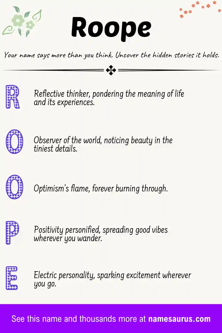 Acrostic poem about Roope.