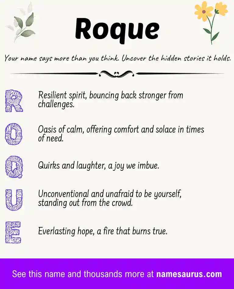 Acrostic poem about Roque.