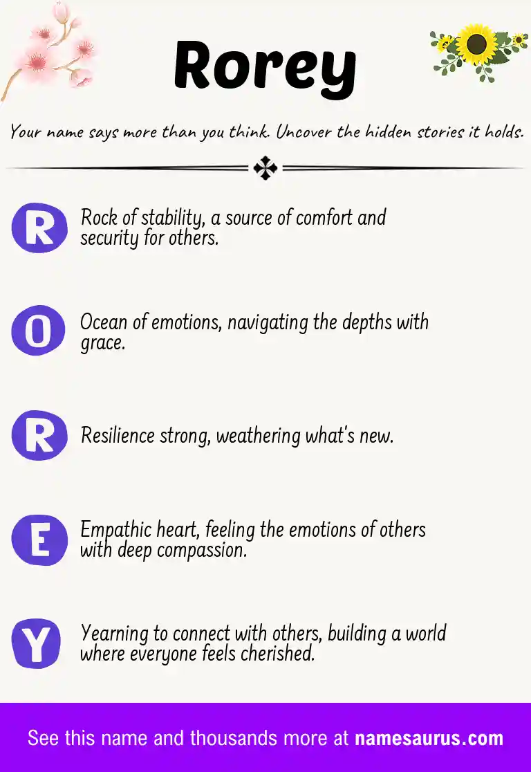 Acrostic poem about Rorey.