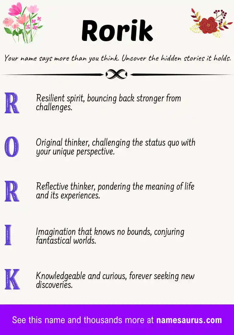 Acrostic poem about Rorik.
