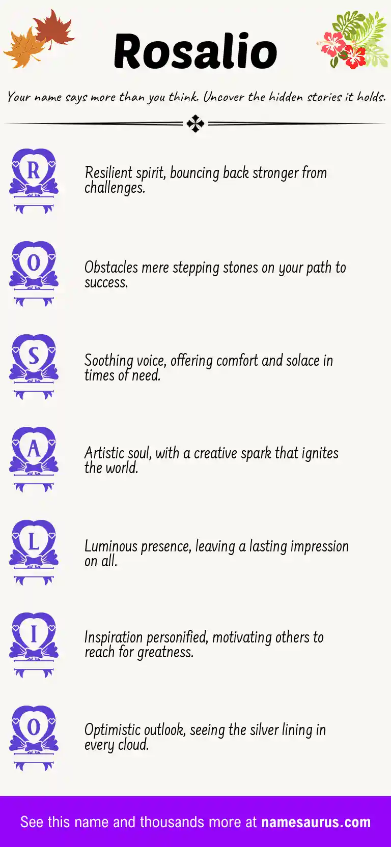 Acrostic poem about Rosalio.