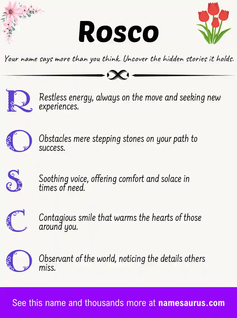 Acrostic poem about Rosco.