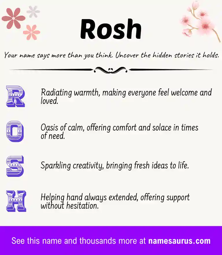 Acrostic poem about Rosh.