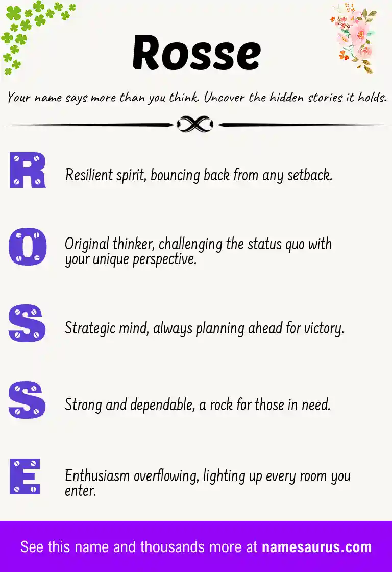Acrostic poem about Rosse.