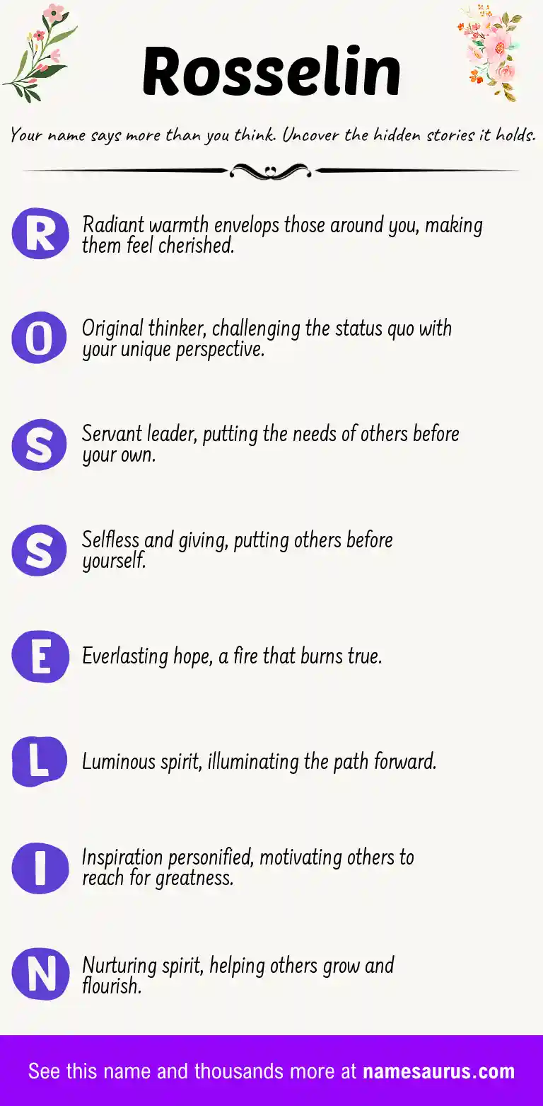 Acrostic poem about Rosselin.