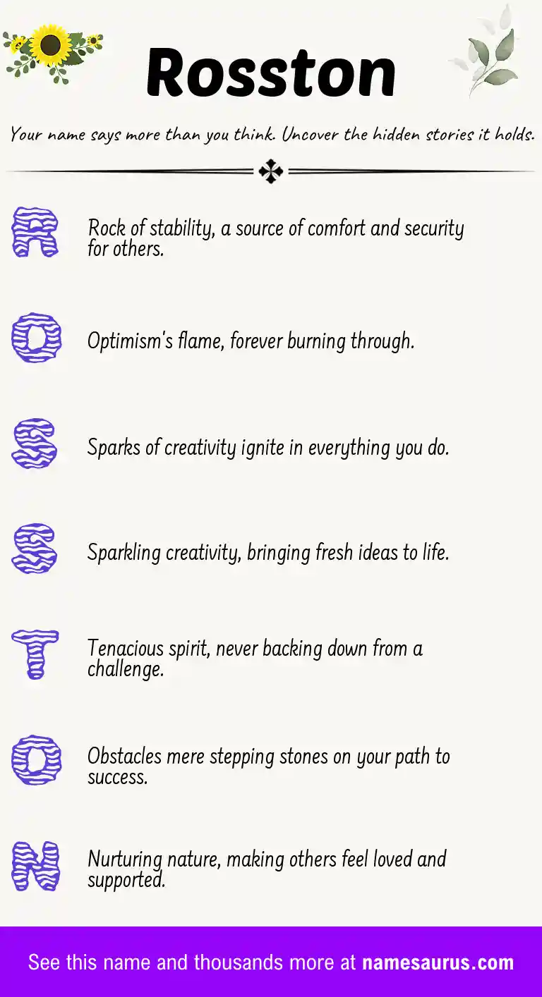 Acrostic poem about Rosston.