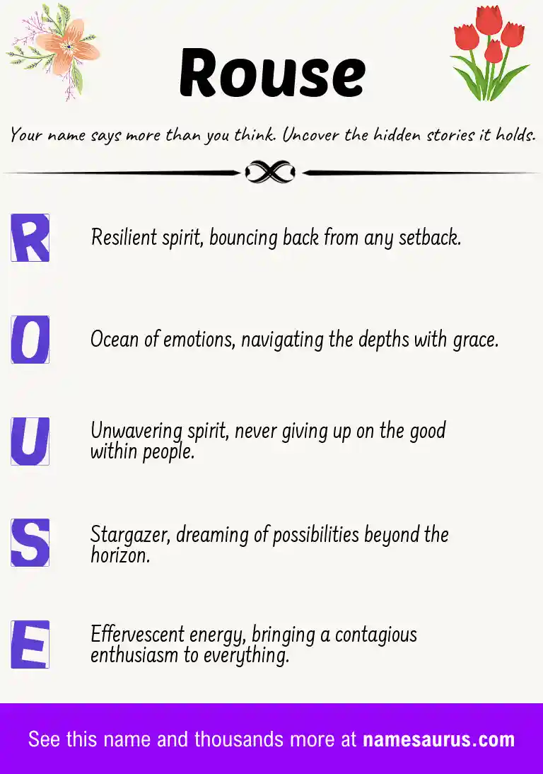 Acrostic poem about Rouse.