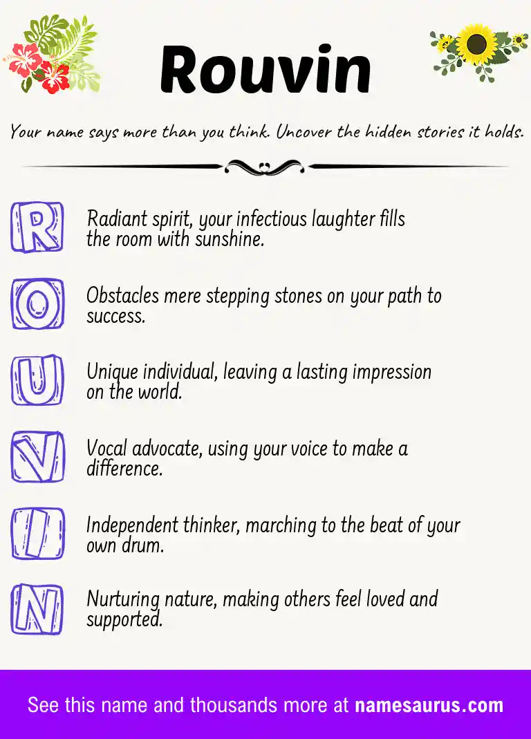 Acrostic poem about Rouvin.
