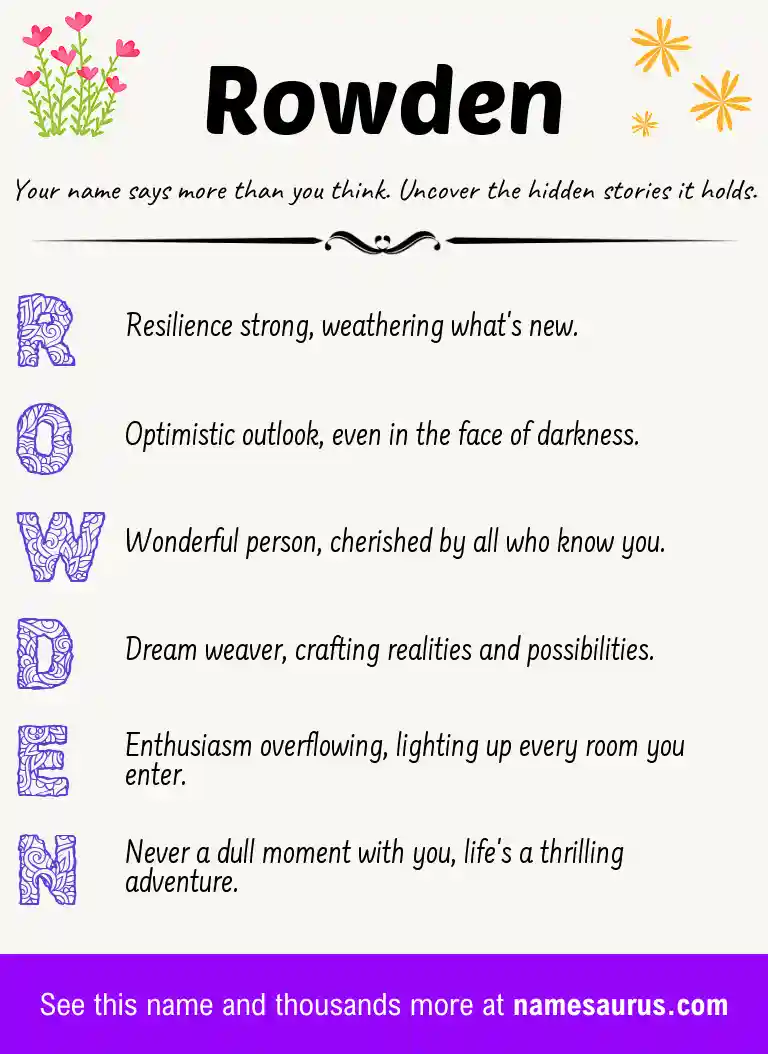 Acrostic poem about Rowden.