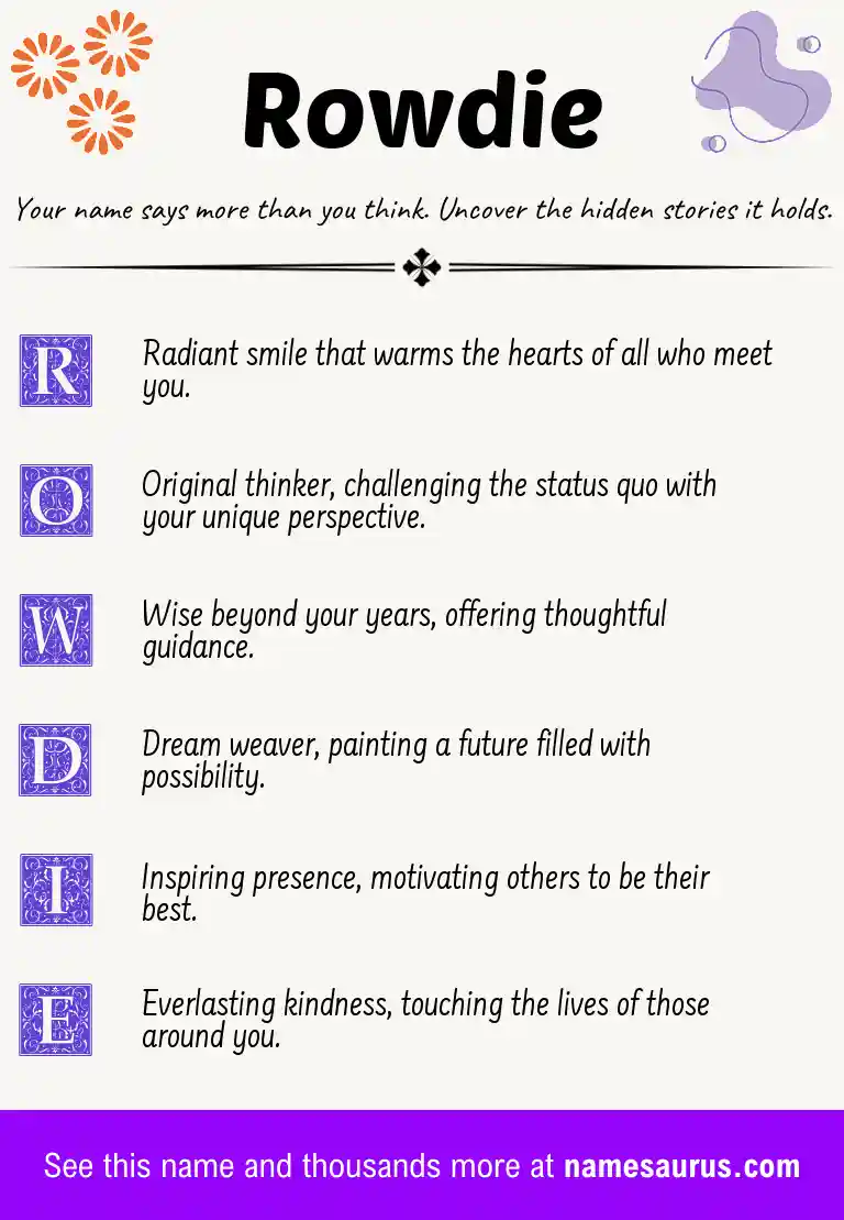 Acrostic poem about Rowdie.