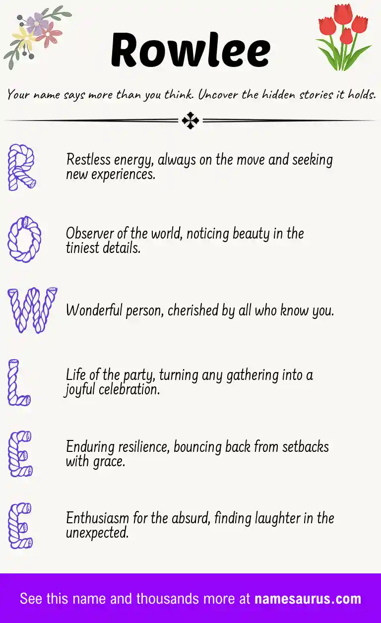 Acrostic poem about Rowlee.