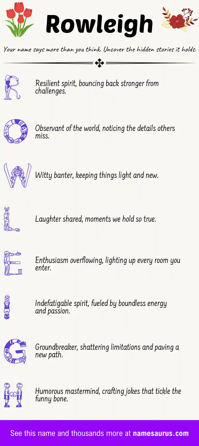 Acrostic poem about Rowleigh.