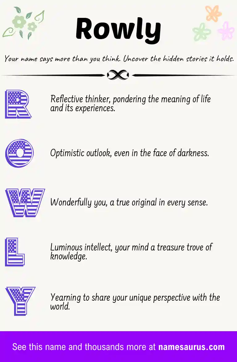 Acrostic poem about Rowly.