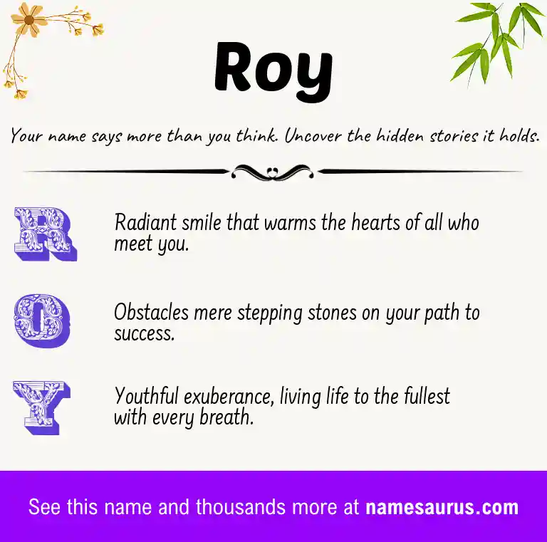 Acrostic poem about Roy.