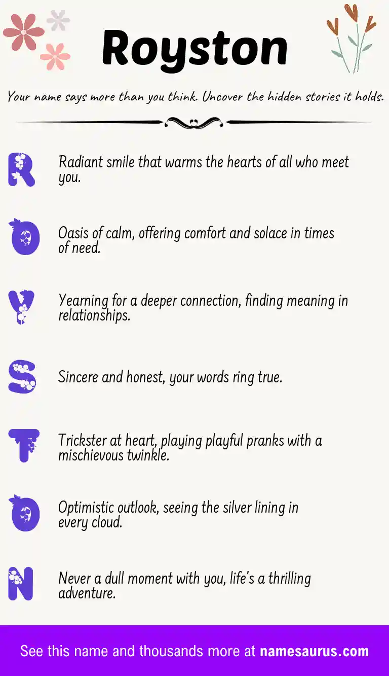 Acrostic poem about Royston.