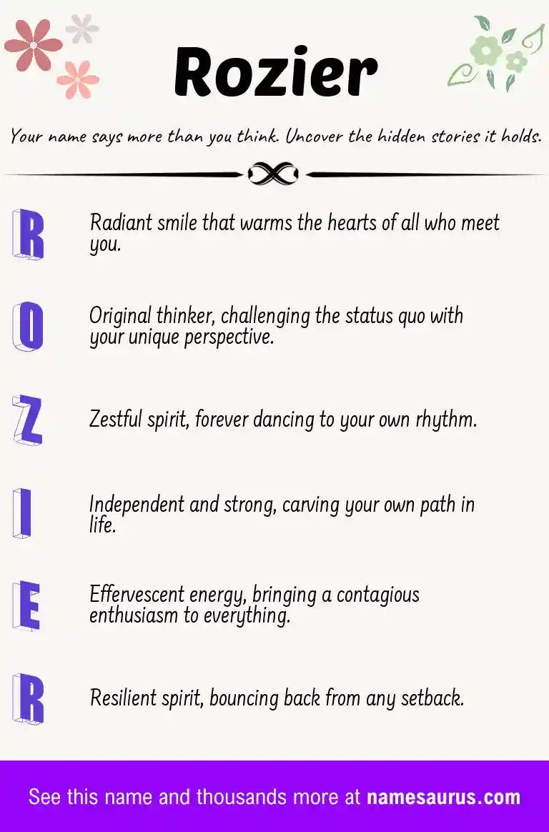 Acrostic poem about Rozier.