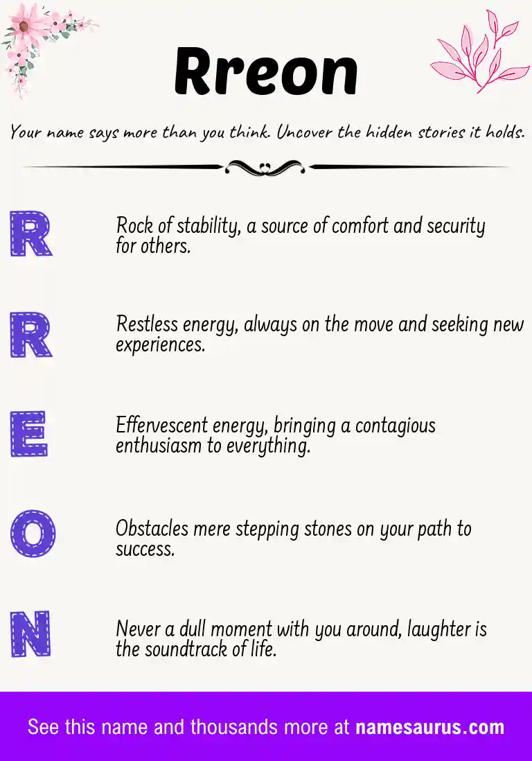 Acrostic poem about Rreon.