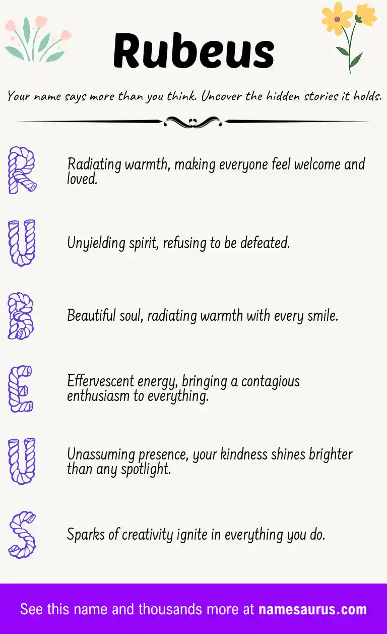 Acrostic poem about Rubeus.