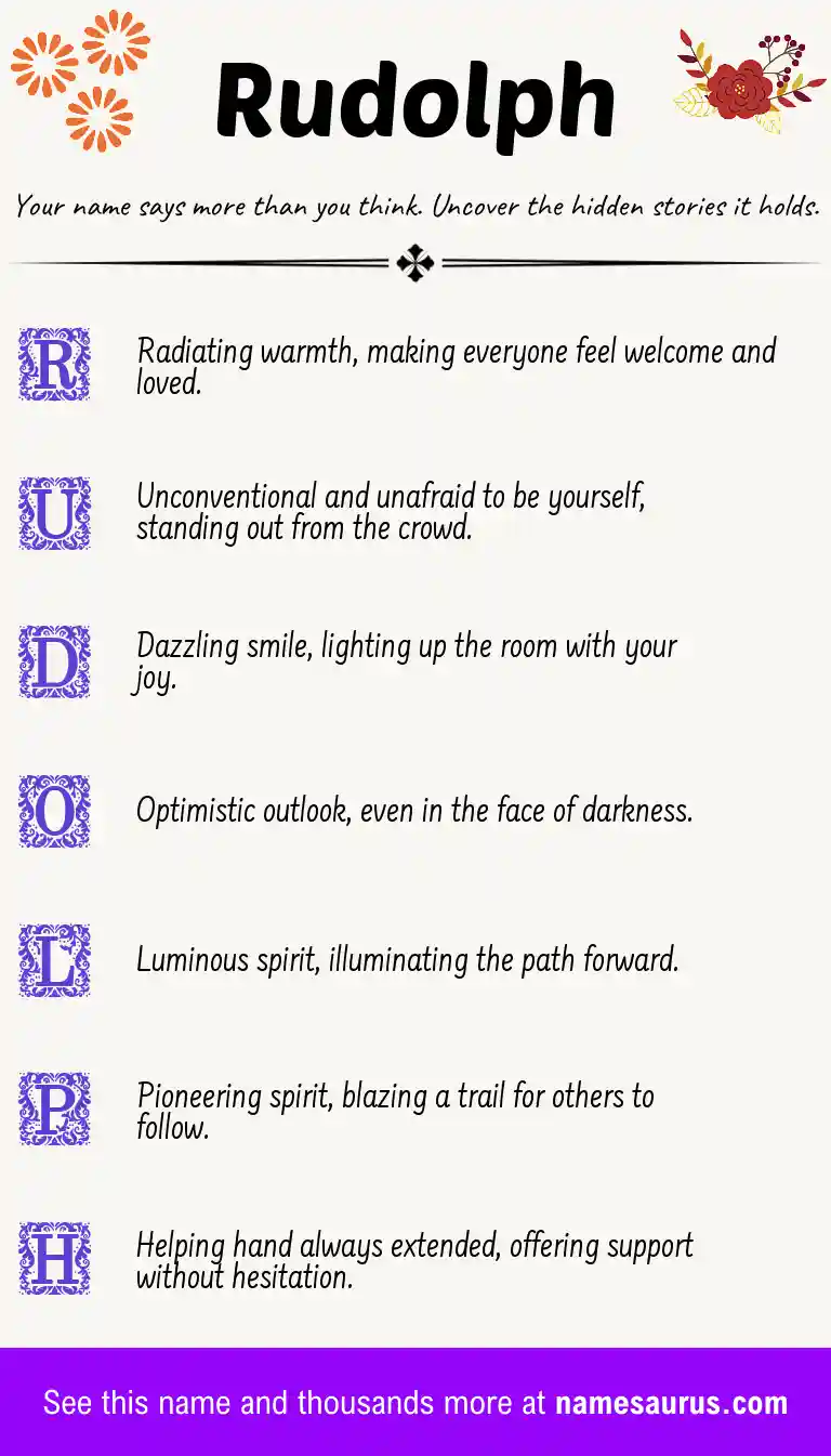 Acrostic poem about Rudolph.
