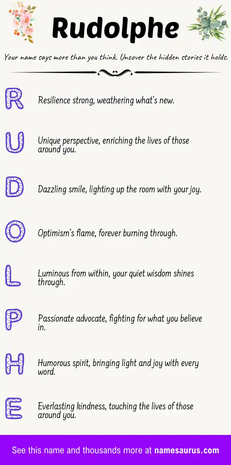 Acrostic poem about Rudolphe.