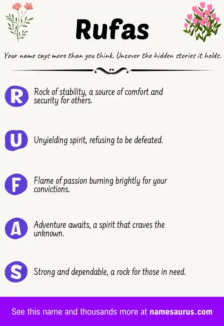 Acrostic poem about Rufas.