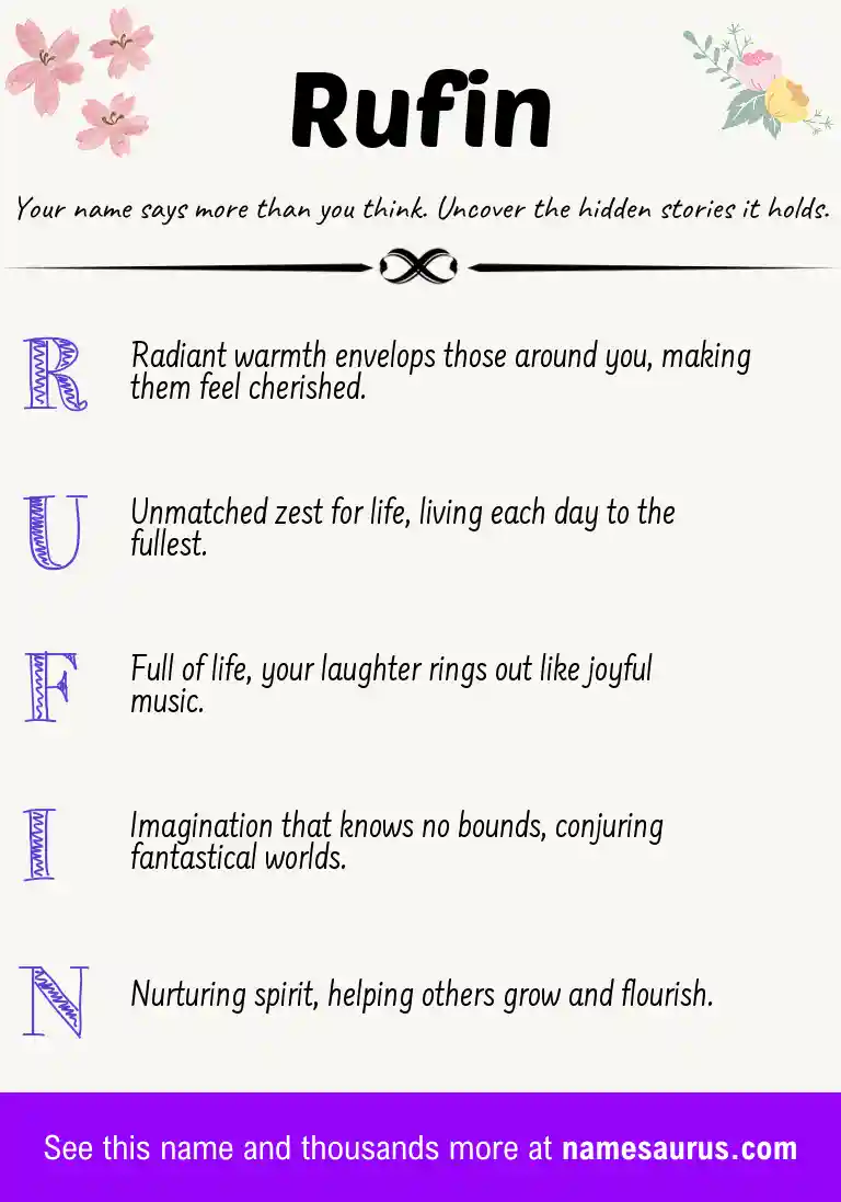 Acrostic poem about Rufin.