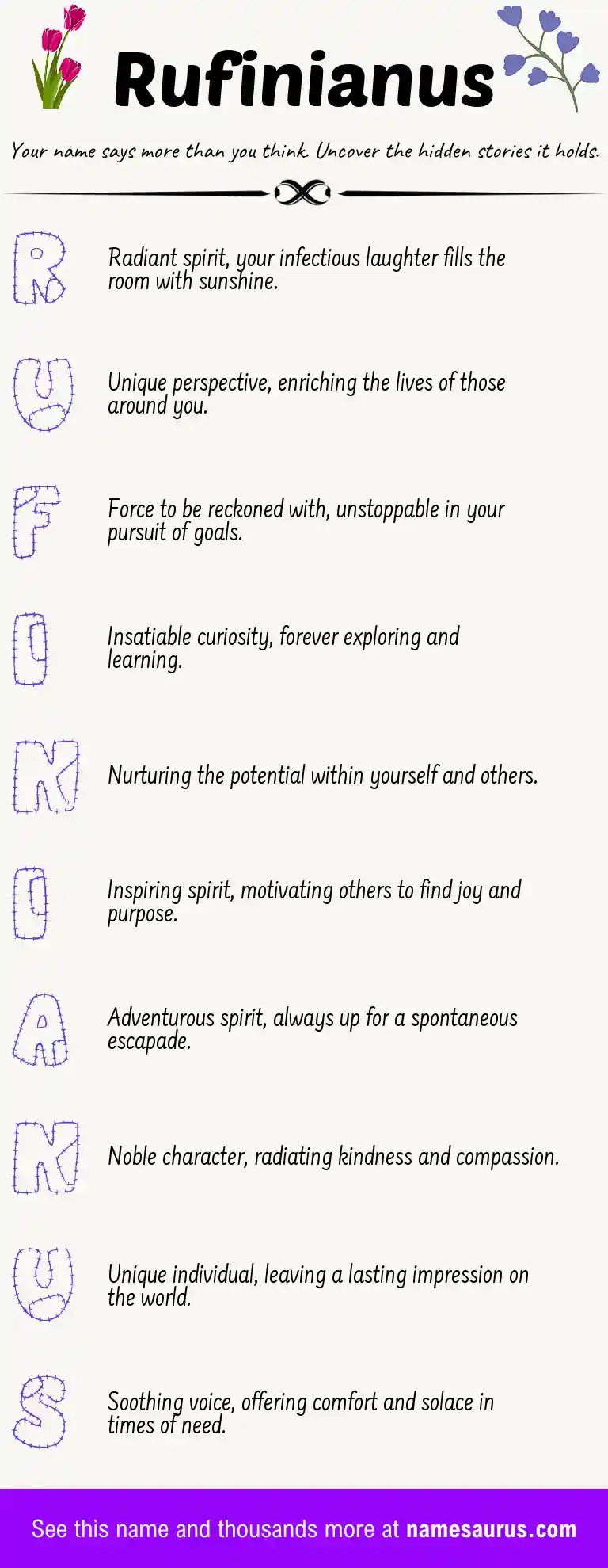 Acrostic poem about Rufinianus.