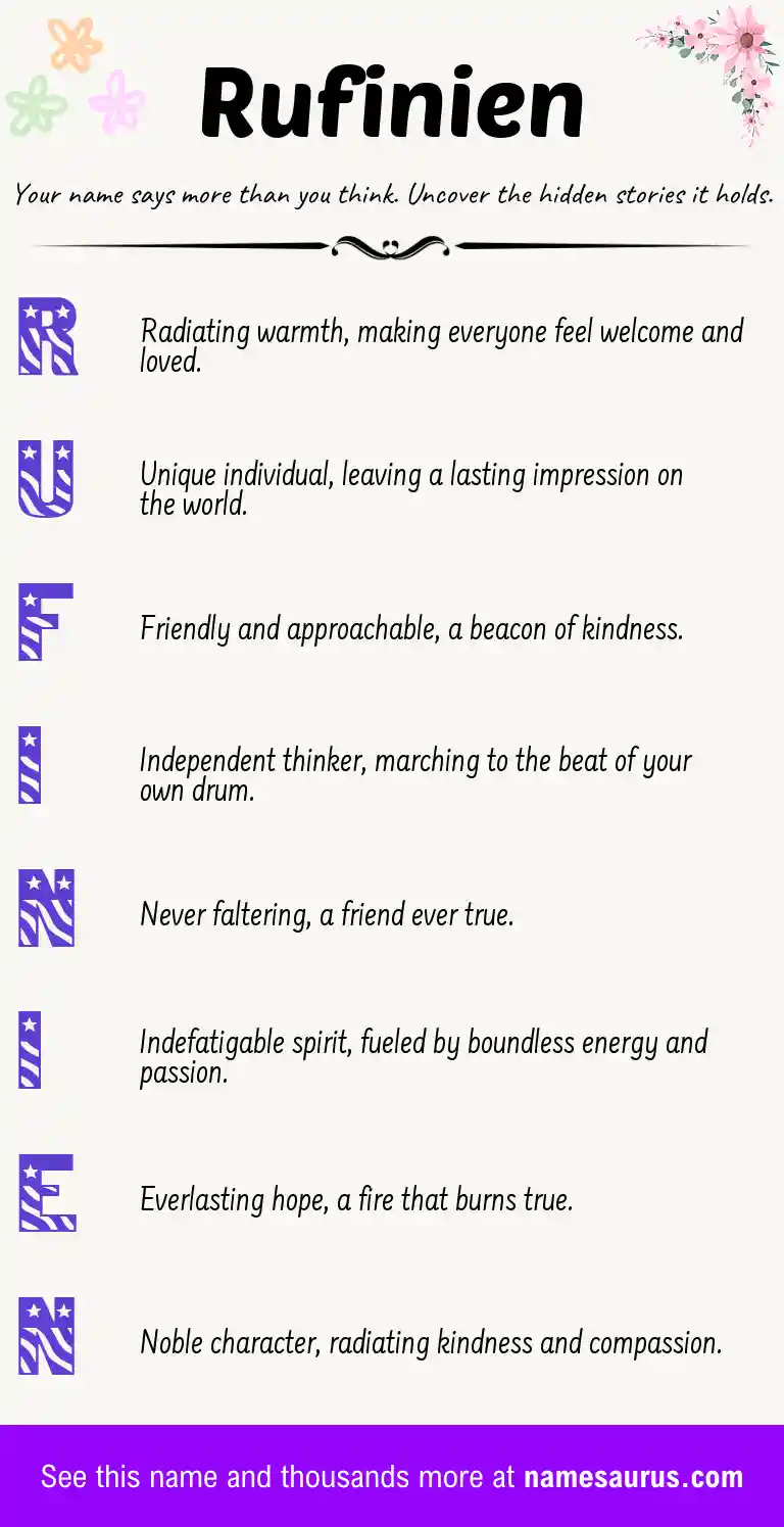 Acrostic poem about Rufinien.