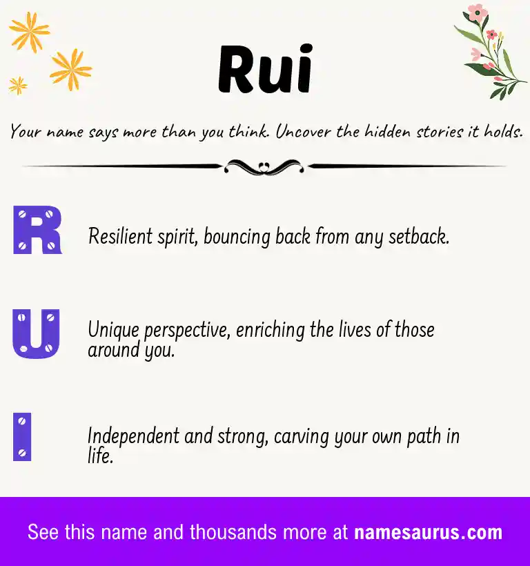 Acrostic poem about Rui.