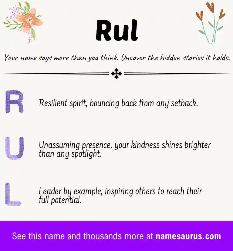 Acrostic poem about Rul.