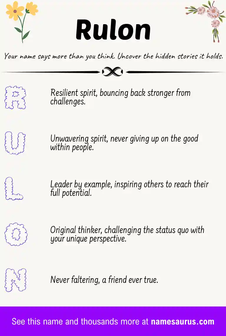 Acrostic poem about Rulon.