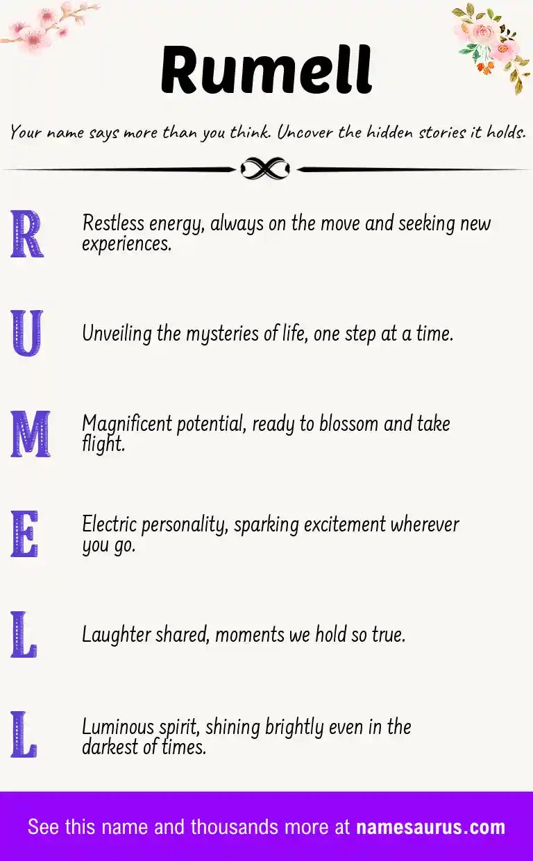 Acrostic poem about Rumell.