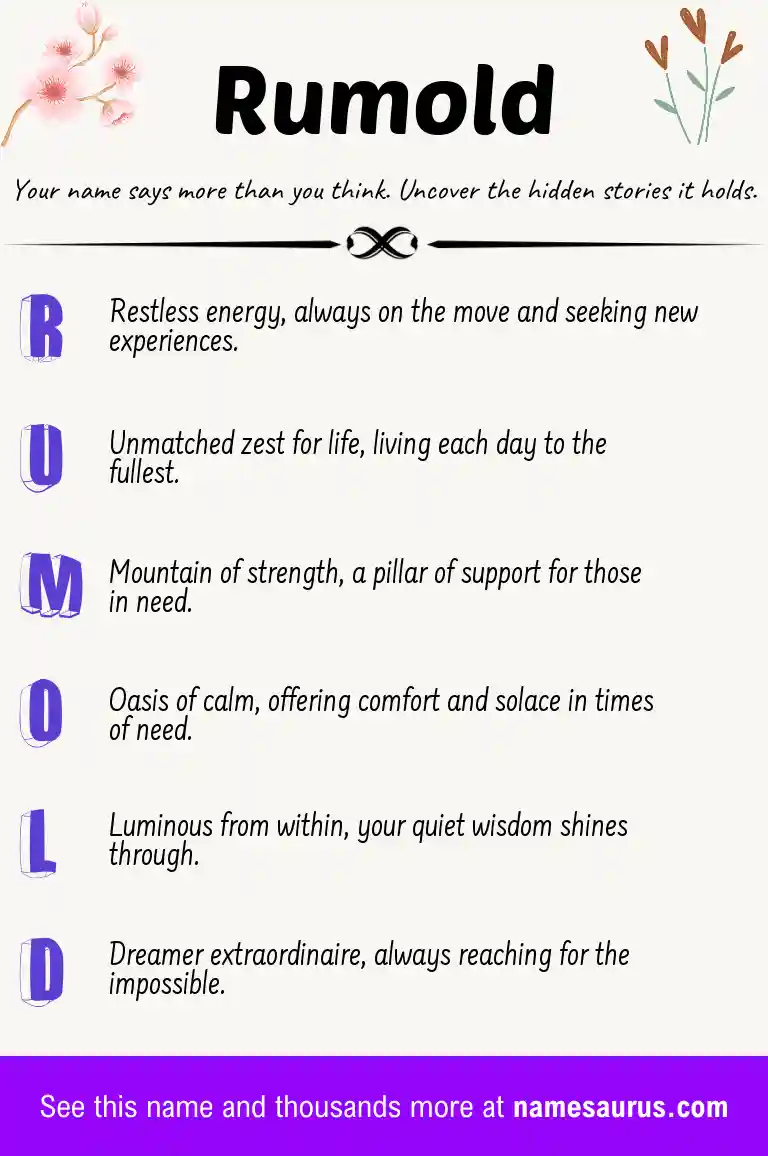 Acrostic poem about Rumold.