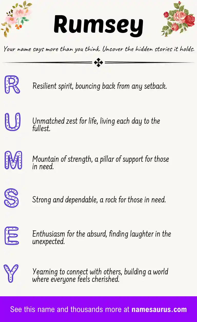 Acrostic poem about Rumsey.