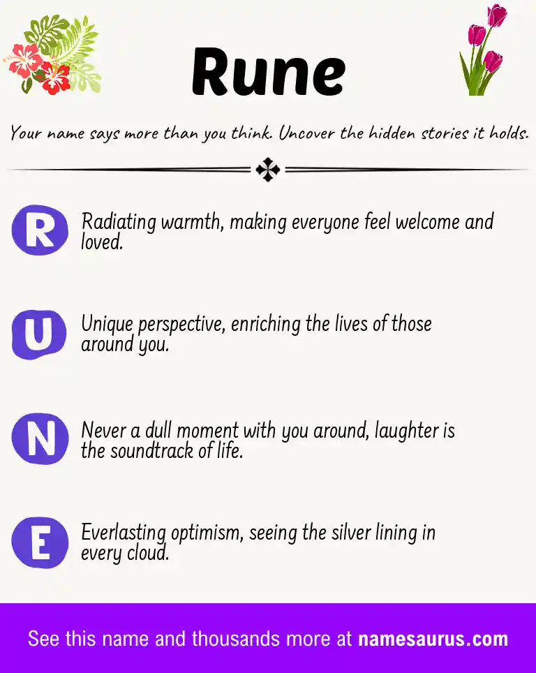 Acrostic poem about Rune.
