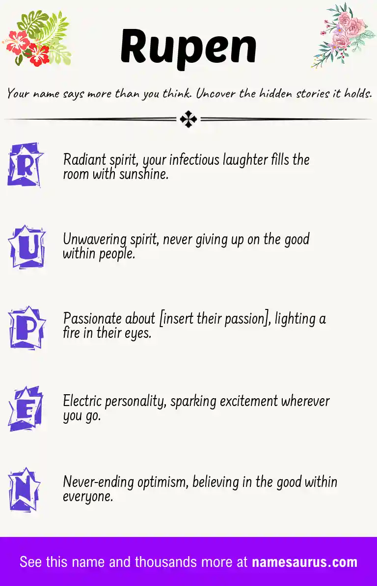 Acrostic poem about Rupen.