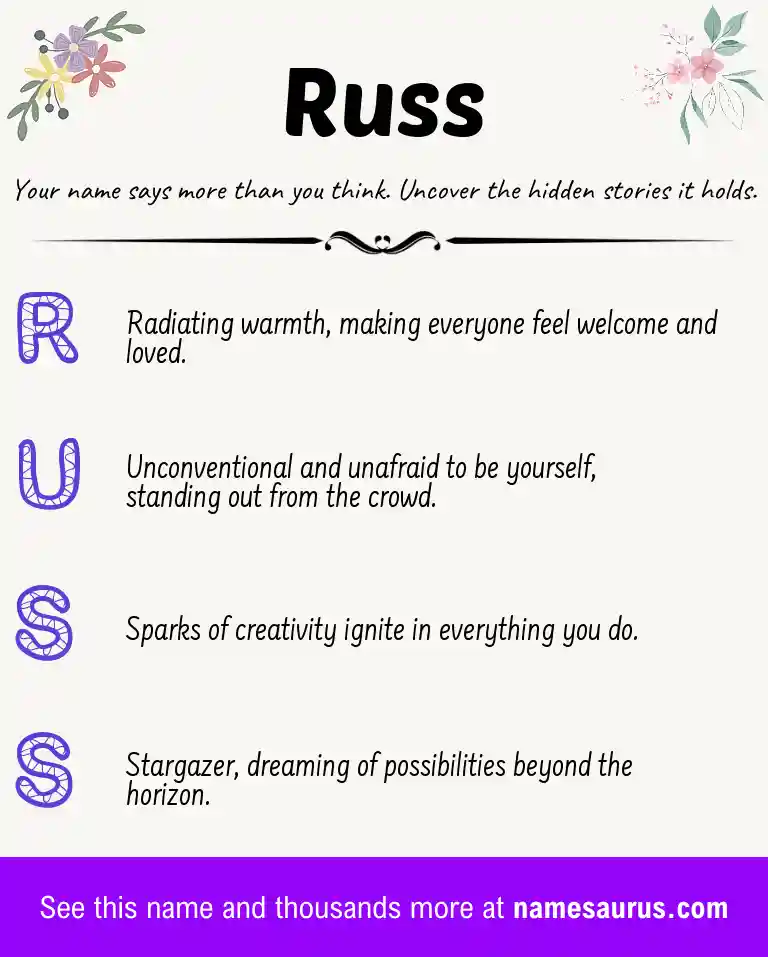 Acrostic poem about Russ.
