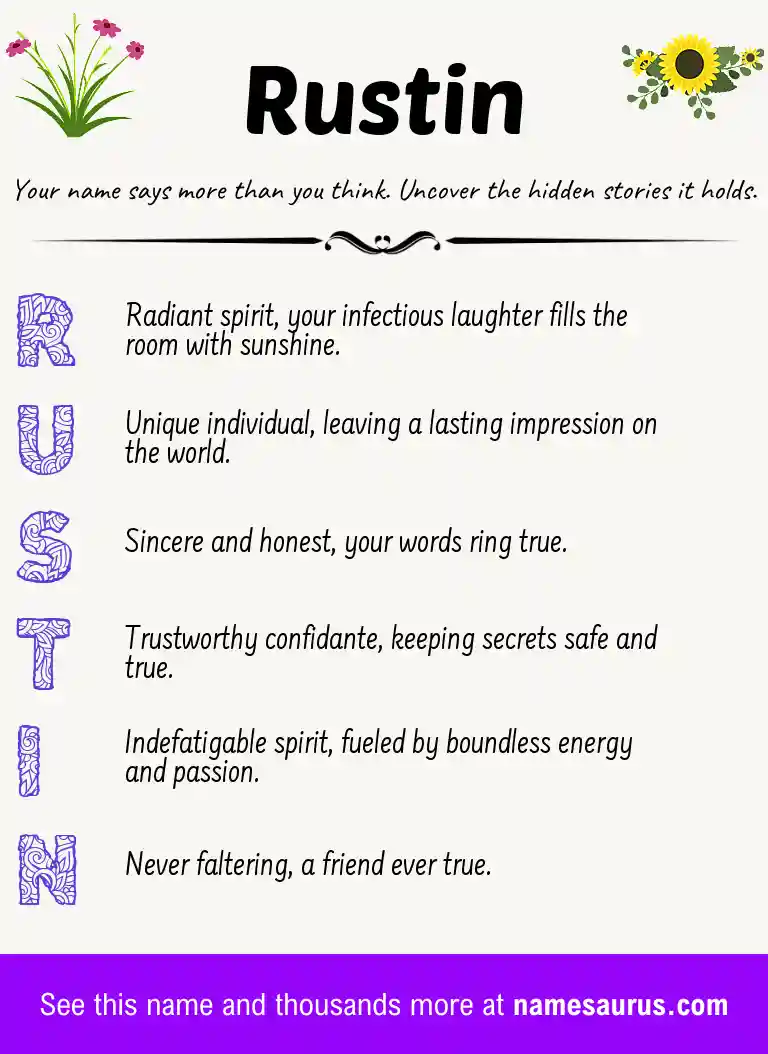 Acrostic poem about Rustin.