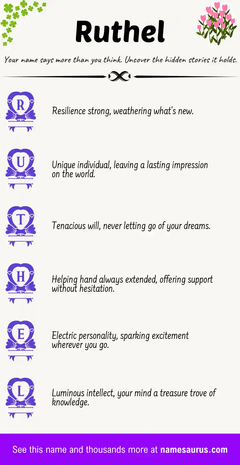 Acrostic poem about Ruthel.