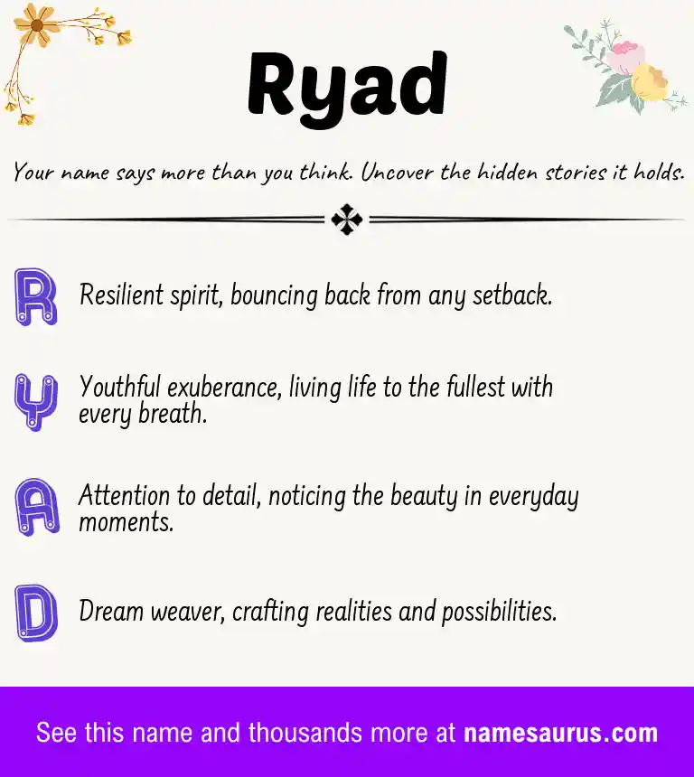 Acrostic poem about Ryad.