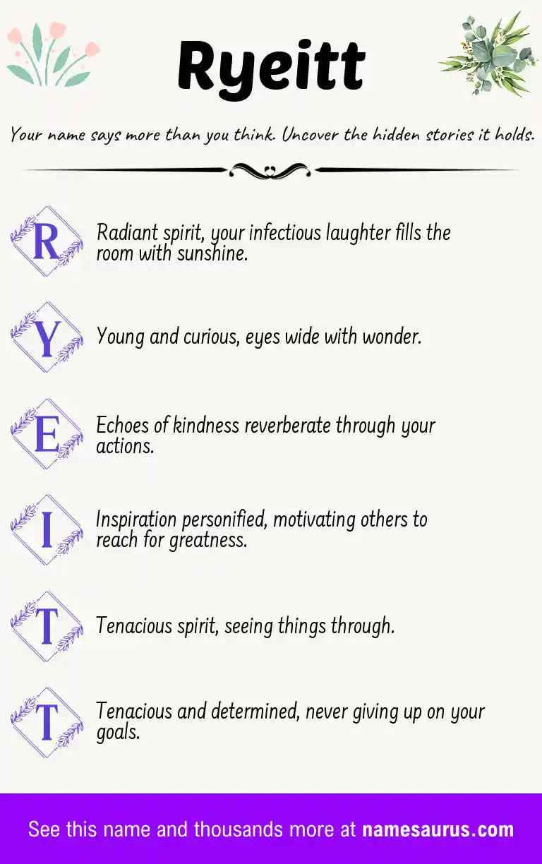 Acrostic poem about Ryeitt.