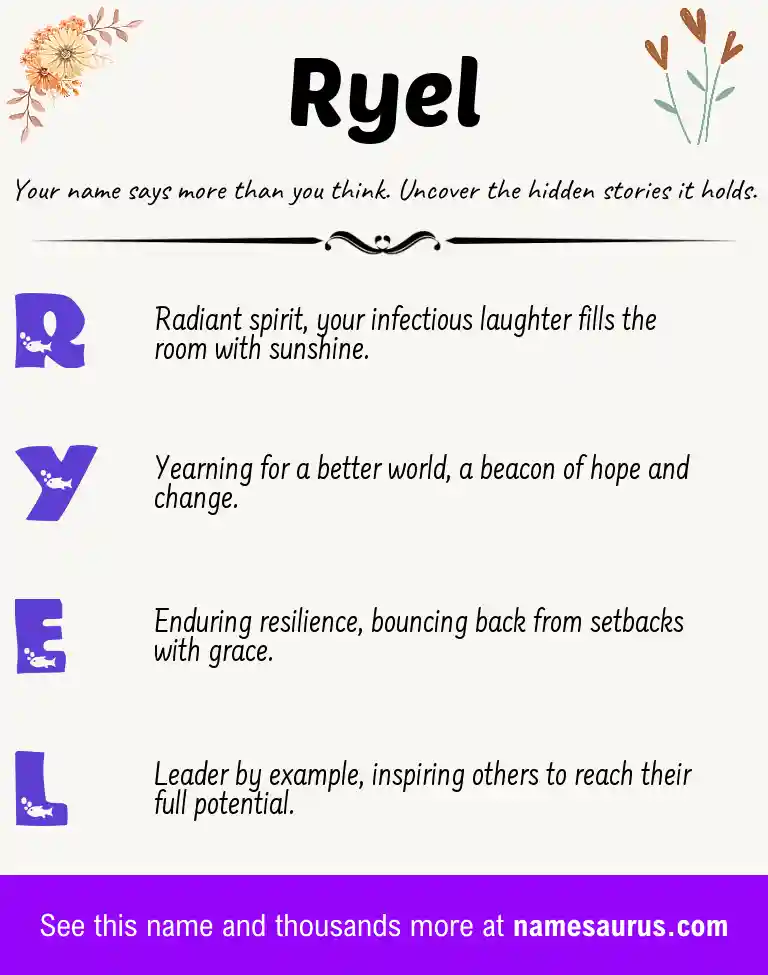 Acrostic poem about Ryel.