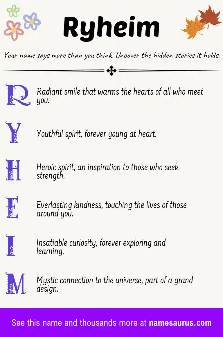 Acrostic poem about Ryheim.