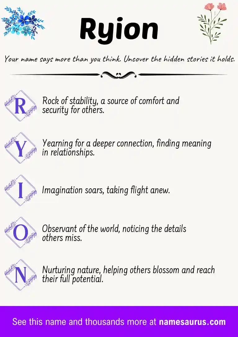 Acrostic poem about Ryion.